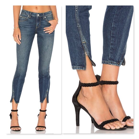 AMO Twist Zip Denim Jeans Womens 27 in Sapphire Blue Wash - Picture 1 of 15